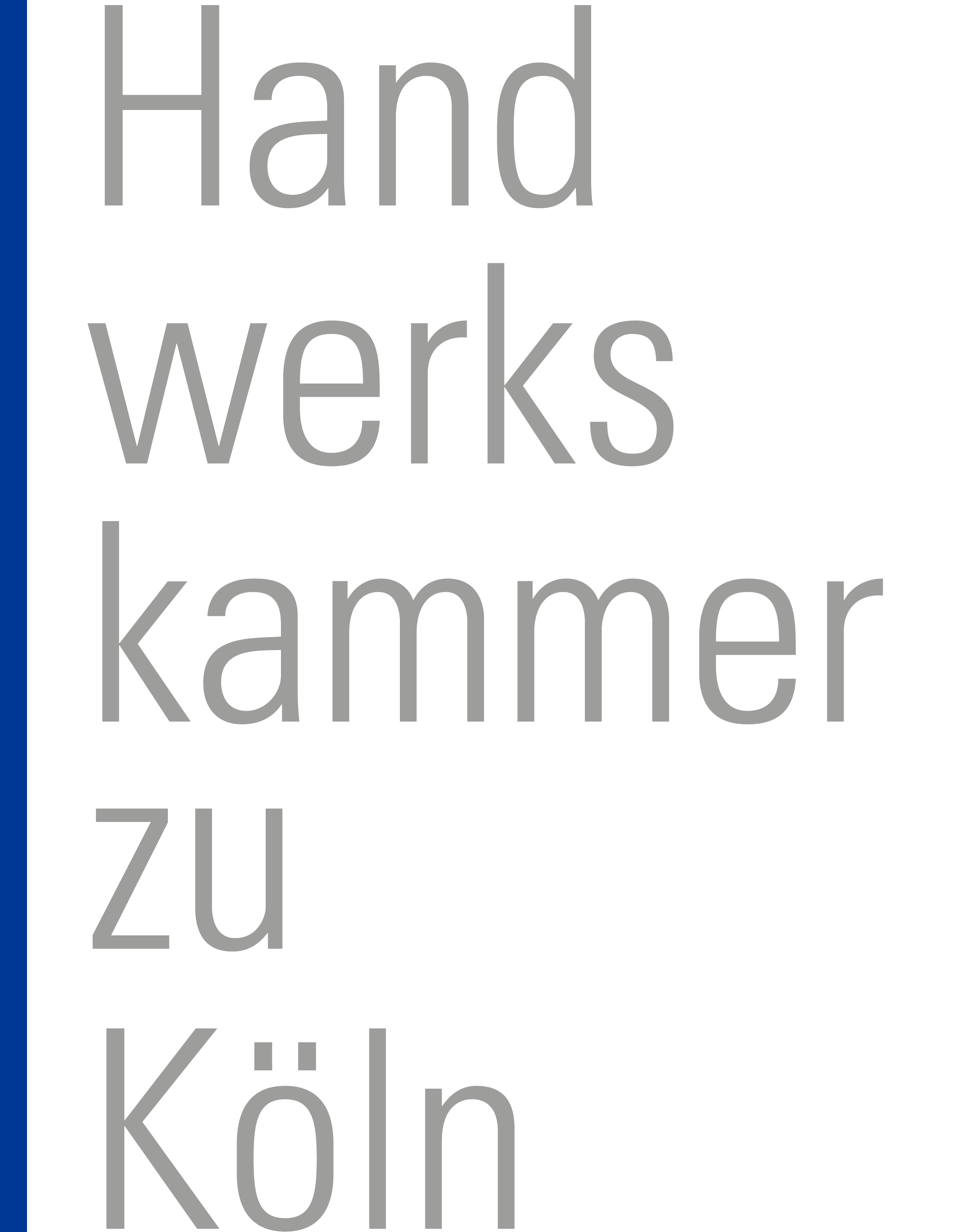 Handwerkskammer Schriftzug Grau mit blauem Balken geschnitten